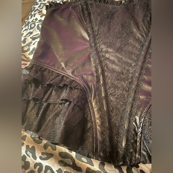 Lip service Nocturnal Rendezvous vintage Corset zip cami top pvc lace rare HTF - Picture 9 of 16